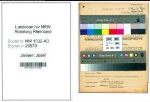 Entnazifizierung Josef Jansen, geb. 12.03.1905 (Verw.Angest.)