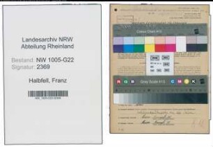 Entnazifizierung Franz Halbfell , geb. 02.03.1899 (Meister)