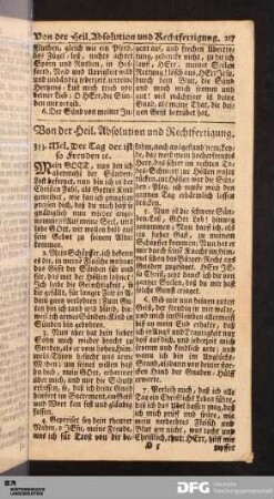 Von der Heil. Absolution und Rechtfertigung.