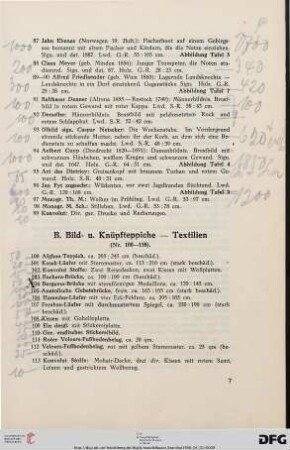 B. Bild- u. Knüpfteppiche – Textilien (Nr. 100-158)