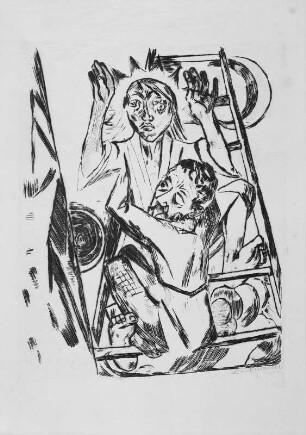 Jakob ringt mit dem Engel, 1920 : Radierung; 288 x 227 mm. 1920. Dresden: Kupferstich-Kabinett A 1949-28