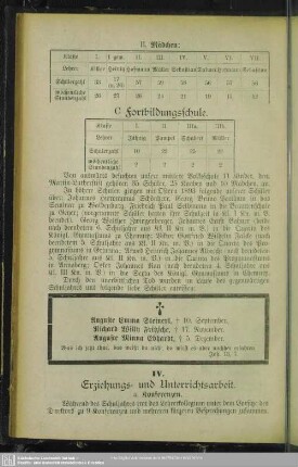 IV. Erziehungs- und Unterrichtsarbeit