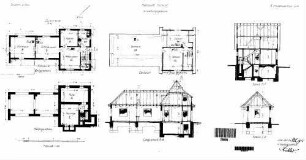 Hochdorf (b Horb): Haltepunkt Verwaltungsgebäude Grundrisse UG,EG,DG,Schnitte