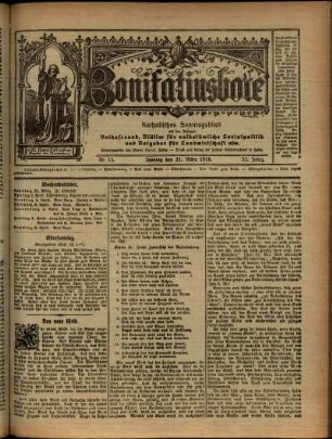 Ausgabe vom Sonntag, den 31. März 1918.