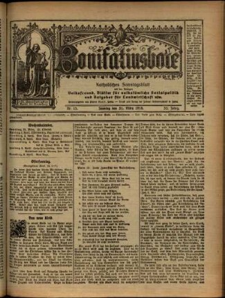 Ausgabe vom Sonntag, den 31. März 1918.