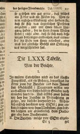 441-446, Die LXXX. Tabelle