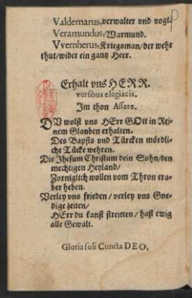 Erhalt uns Herr. versibus elegiacis.