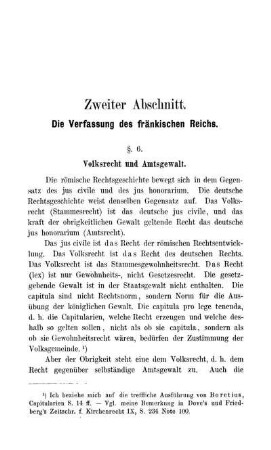Zweiter Abschnitt. Die Verfassung des fränkischen Reichs