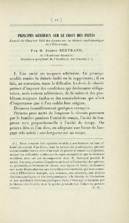 Principies généraux sur le choix des unités.