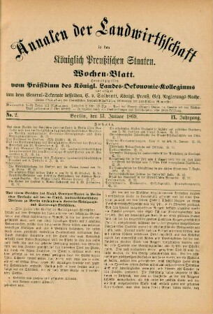 No. 2. Berlin, den 13. Januar 1869. IX. Jahrgang.