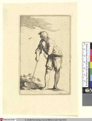 [A young Peasant; Auf einen Stab gestützter junger Bauer, einem Vogel nachblickend]