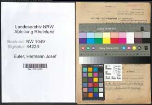 Entnazifizierung Hermann Josef Euler , geb. 12.04.1914 (Lehrer)