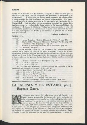 La iglesia y el estado