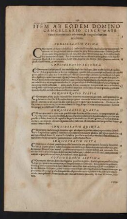 Item Ab Eodem Domino Cancellario Circa Materiam ex communicationum, & irregularitatum resolutio.