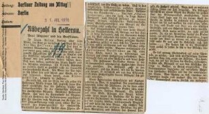 Drehbericht aus Berliner Zeitung am Mittag (31.07.1916).