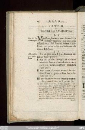 Caput III. De Ministris Sacrorum.