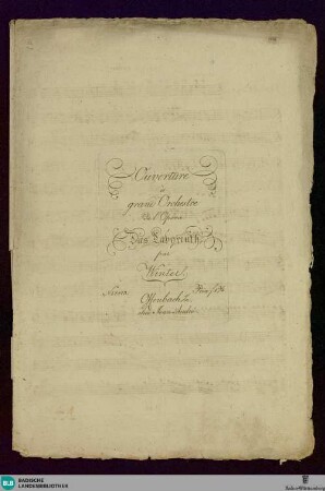 Ouverture à grand orchestre : de l'Opéra: Das Labyrinth