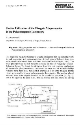 Further utilization of the fluxgate magnetometer in the palaeomagnetic laboratory