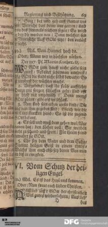 VI. Vom Schutz der heiligen Engel.