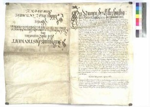 Huldigungsinstrument gegen Abt Modestus Huber zu Wiblingen