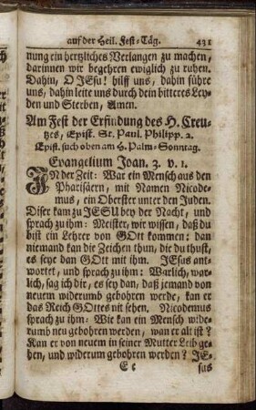 Am Fest der Erfindung des H. Creutzes. - Am Fest der Kirchweyhung St. Michaelis deß Ertz-Engels.
