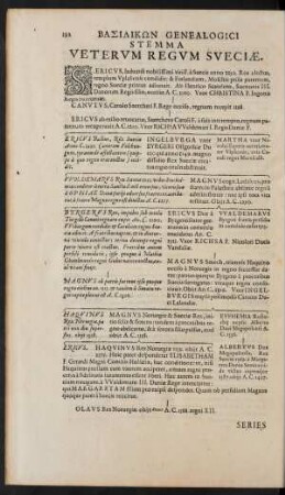 Basilikon Genealogici Stemma Veterum Regum Sveciae.