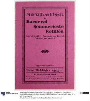 Neuheiten für den Karneval Sommerfeste Kotillon. Carnival Novelties - Nouveautés pour Carnaval - Novedades para Carnaval.