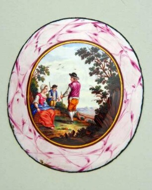 Medaillon mit Genremalerei