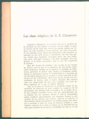 Las ideas religiosas de G. K. Chesterton