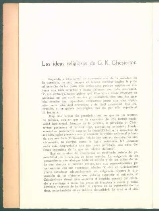 Las ideas religiosas de G. K. Chesterton