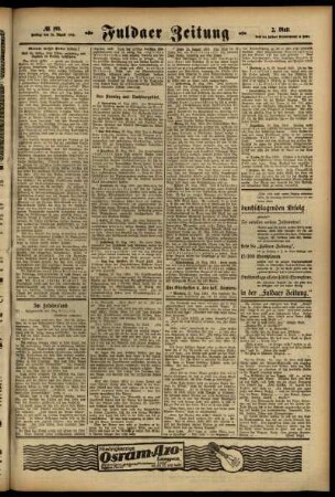 Zweite Ausgabe vom Freitag, den 25. August 1916.