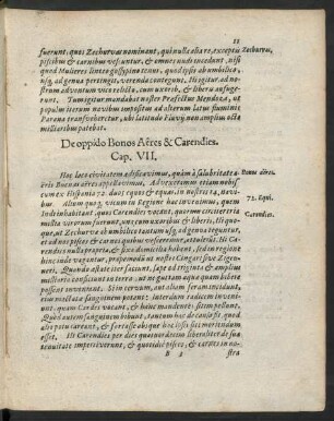 De oppido Bonos Aeres & Carendies. Cap. VII.