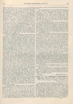 746-747 [Rezension] Richter, Georg, Erläuterungen zu dunkeln Stellen im Buche Hiob