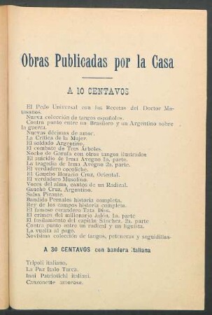 Obras publicadas por la casa