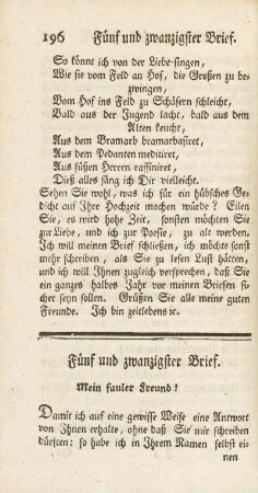 Fünf und zwanzigster Brief