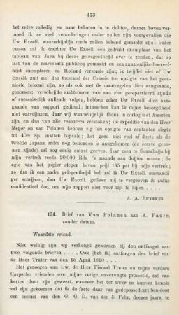 151. Brief van Van Polanen aan A. Faure, zonder datum