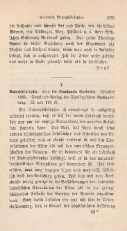 675-677 [Rezension] Gutberlet, Constantin, Naturphilosophie