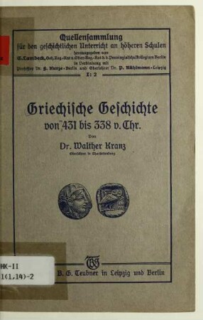 H. 2: Griechische Geschichte von 431 bis 338 v. Chr.