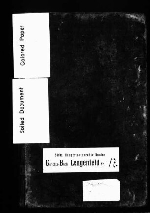 Gerichtshandelsbuch der Stadt Lengenfeld, Bd. 17
