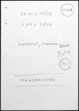 Angeklagter: Herbstritt, Stephan (Taglöhner); Oberglottertal *26.12.1871 in Unterglottertal; + ? Delikt: Verbrechen gegen die Kriegswirtschaftsverordnung Schwarzschlachtung Tatort: Oberglottertal Tatzeit: 1941-Sommer 1942