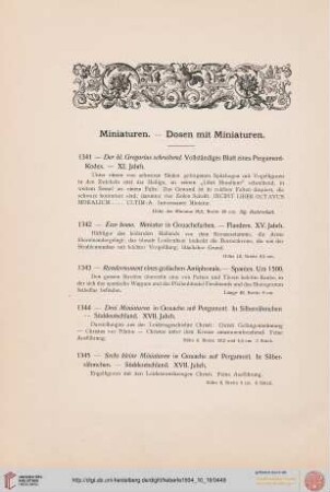 Miniaturen – Dosen mit Miniaturen (Nr. 1341-1373)