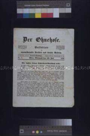 Zeitung: Der Ohnehose. Volksblatt für unumschränkte Freiheit und soziale Reform., Nr. 4; Wien, 12. Juli 1848