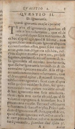 Qvaestio II. De ignorantia.