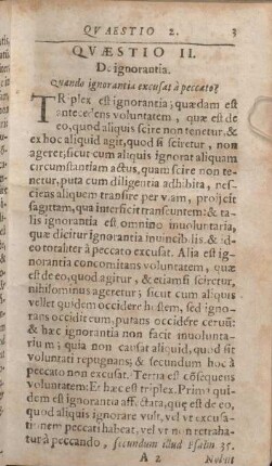 Qvaestio II. De ignorantia.