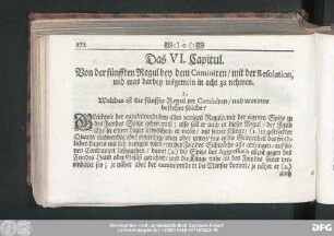 Das VI. Capitul. Von der fünfften Regul bey dem Caminiren, mit der Resolution, und was darbey insgemein in acht zu nehmen.