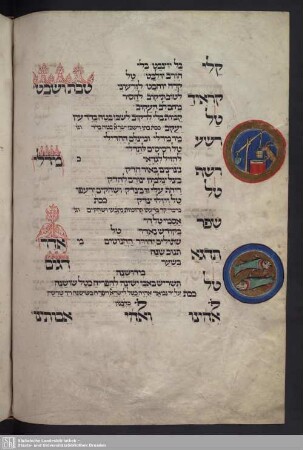 Bl. 134': Tierkreiszeichen Steinbock/Wassermann und Fische