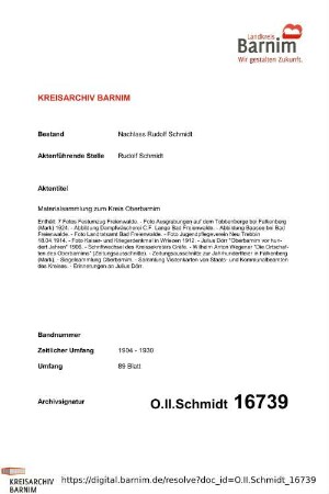 Materialsammlung zum Kreis Oberbarnim