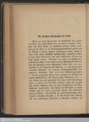 Die ethischen Beziehungen der Liebe