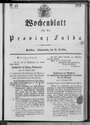 Nr. 43, Ausgabe vom 25. Oktober 1862
