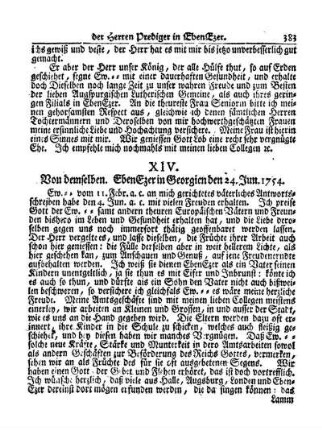 XIV. Von demselben. Ebenezer in Georgien den 24. Jun. 1754.